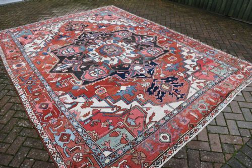A VERY FINE ANTIQUE HERIZ ROOMSIZE CARPET 389X283CM - ADDITIONAL PHOTO 9