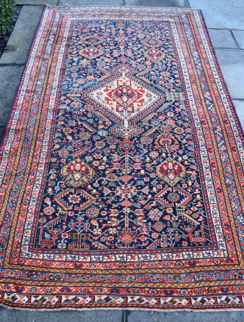 FINE ANTIQUE QASGAI TRIBAL CARPET 254X144CM - ADDITIONAL PHOTO 4