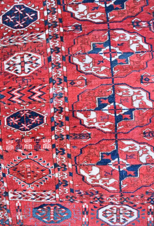 ANTIQUE TEKKE TURKMAN TRIBAL CARPET 237X212CM - ADDITIONAL PHOTO 1