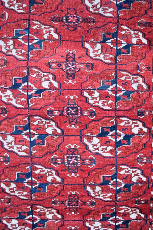 ANTIQUE TEKKE TURKMAN TRIBAL CARPET 237X212CM - ADDITIONAL PHOTO 2