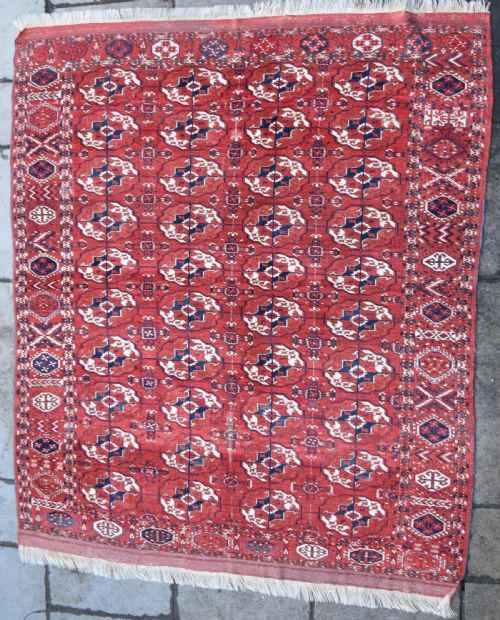 ANTIQUE TEKKE TURKMAN TRIBAL CARPET 237X212CM - ADDITIONAL PHOTO 5