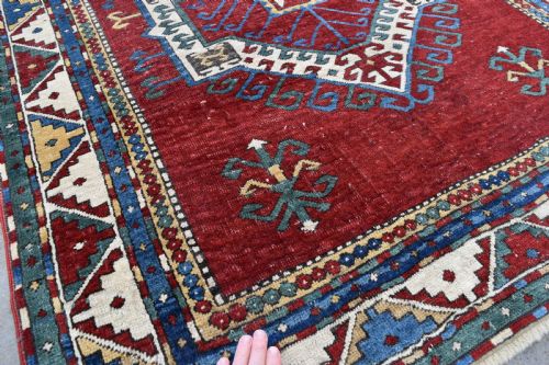 ANTIQUE CAUCASIAN FAHCRALO KAZAK RUG 167X132CM - ADDITIONAL PHOTO 1