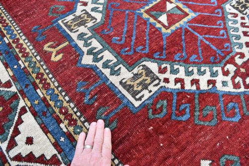 ANTIQUE CAUCASIAN FAHCRALO KAZAK RUG 167X132CM - ADDITIONAL PHOTO 7