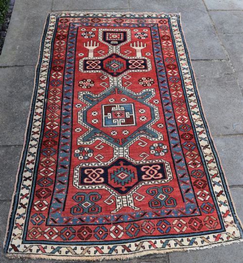 ANTIQUE CAUCASIAN KARABAGH PRAYER RUG 172X112CM - ADDITIONAL PHOTO 1