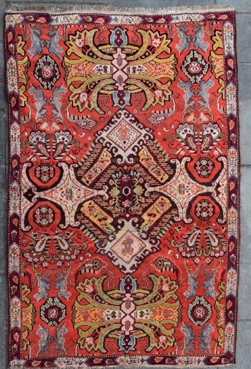 an unusual caucasian karabagh rug 205x134cm - CATEGORY: ANTIQUE RUGS - DATED 1920