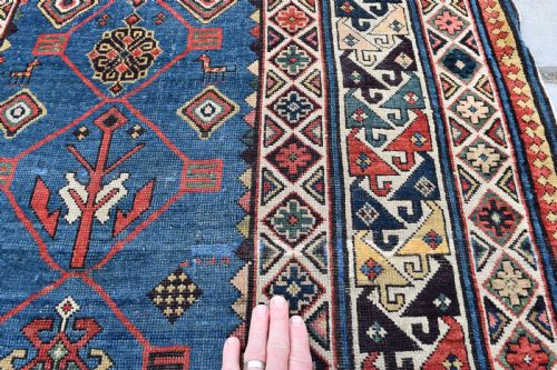 A VERY FINE ANTIQUE SHIRVAN LONG RUG 278X112CM - ADDITIONAL PHOTO 6