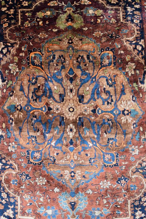 VERY FINE ANTIQUE SILK TABRIZ RUG 185X145CM - ADDITIONAL PHOTO 3