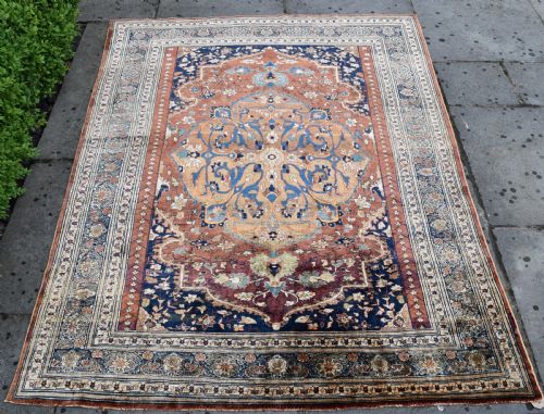 VERY FINE ANTIQUE SILK TABRIZ RUG 185X145CM - ADDITIONAL PHOTO 5