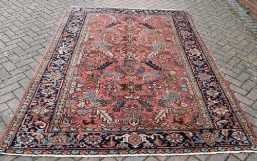 an old persian heriz small roomsize carpet 263x192cm - CATEGORY: ANTIQUE RUGS - DATED 1930