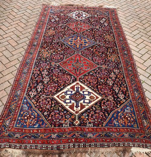 an antique qasgai main carpet - CATEGORY: ANTIQUE RUGS - DATED 1890