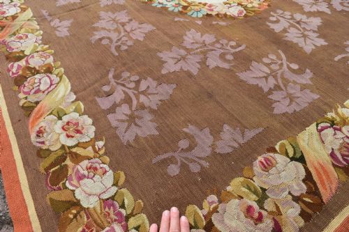 FINE ANTIQUE FRENCH AUBUSSON CARPET CIRCA 1860 334X234CM - ADDITIONAL PHOTO 2