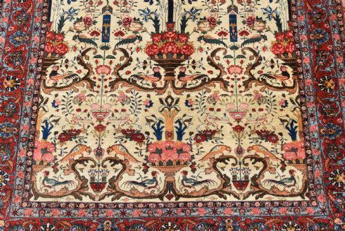 FINE AND UNUSUAL ANTIQUE QUM CARPET 330X238CM - ADDITIONAL PHOTO 7