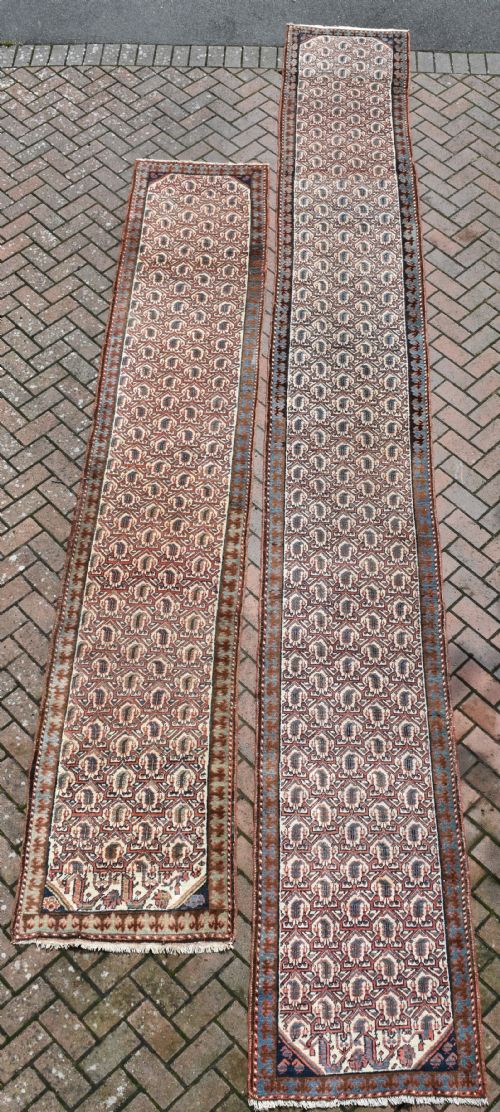 a pair of very long narrow antique runners - CATEGORY: ANTIQUE RUGS - DATED 1890