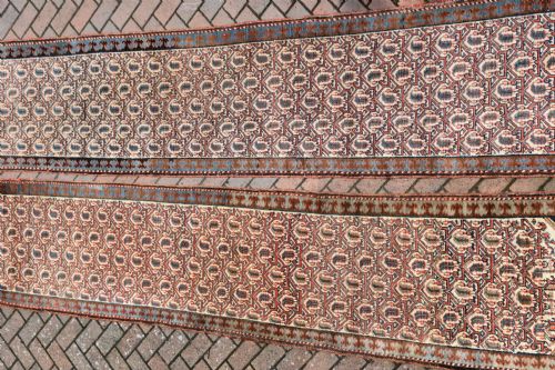 A PAIR OF VERY LONG NARROW ANTIQUE RUNNERS - ADDITIONAL PHOTO 7