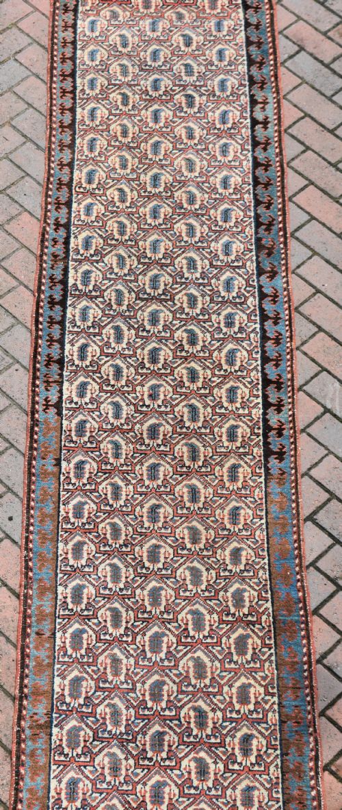 A PAIR OF VERY LONG NARROW ANTIQUE RUNNERS - ADDITIONAL PHOTO 10