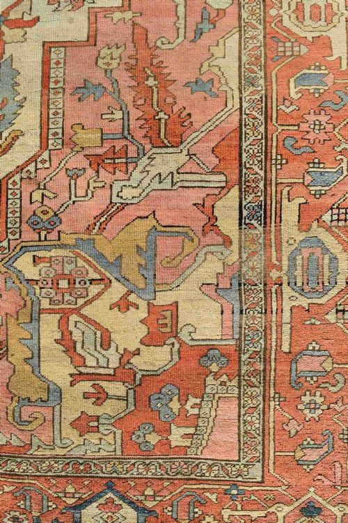 AN EXCEPTIONAL ANTIQUE SERAPI CARPET 345X290CM - ADDITIONAL PHOTO 1