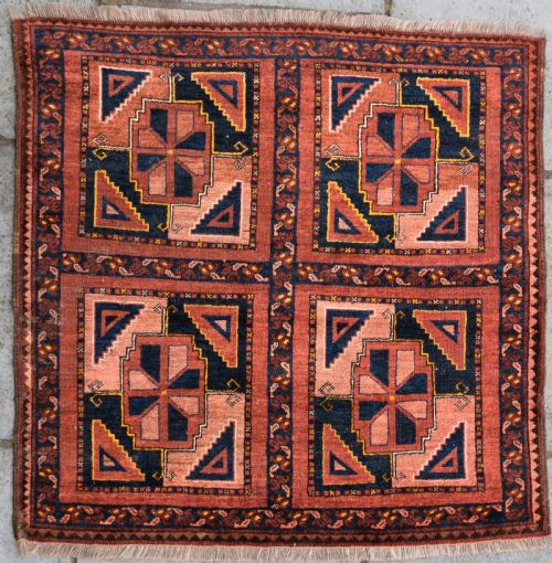 antique ersari turkman square rug 115x112 cm - CATEGORY: ANTIQUE RUGS - DATED 1890