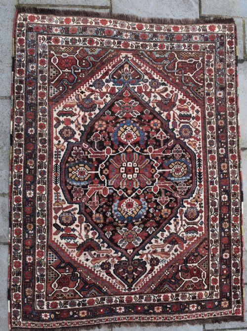 antique khamseh medallion design tribal rug 207x151 cm - CATEGORY: ANTIQUE RUGS - DATED 1920