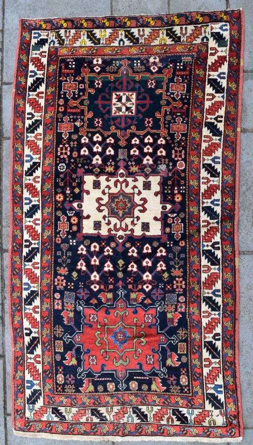 antique karaja village rug 225x122 cm - CATEGORY: ANTIQUE RUGS - DATED 1860