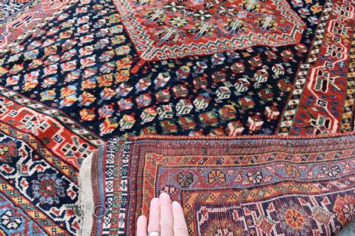 ANTIQUE QASGAI TRIBAL CARPET 272X129CM - ADDITIONAL PHOTO 4