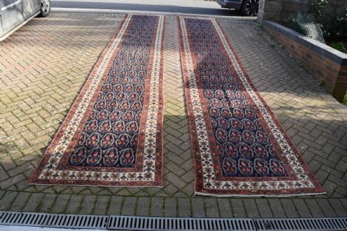 A PAIR OF VERY LONG ANTIQUE MALYOR RUNNERS 1294X104 CM - ADDITIONAL PHOTO 1