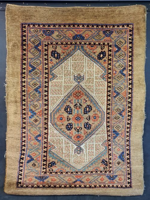 antique serab camel ground rug 138x102 cm - CATEGORY: ANTIQUE RUGS - DATED 1880