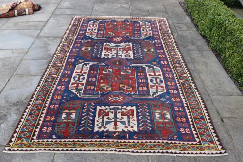 EARLY CAUCASIAN KAZAK CARPET DATED 1856 - ADDITIONAL PHOTO 1