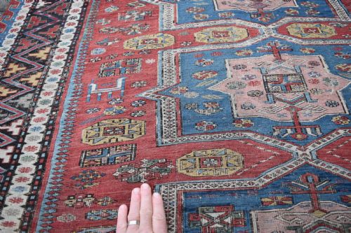 FINE ANTIQUE CAUCASIAN SUMAK RUG 189X143 CM - ADDITIONAL PHOTO 4