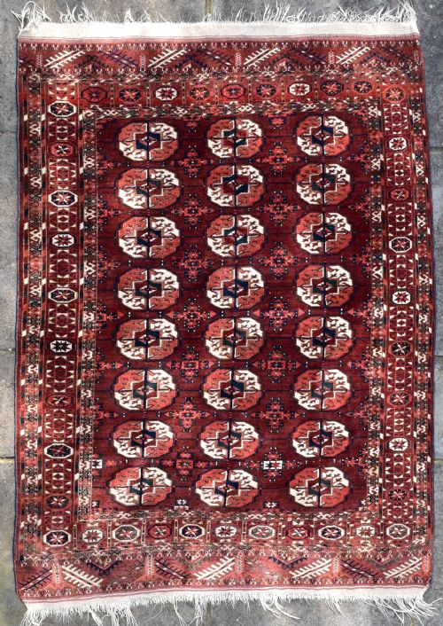 antique tekke turkman rug 165x122cm - CATEGORY: ANTIQUE RUGS - DATED 1900