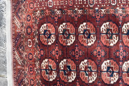 ANTIQUE TEKKE TURKMAN RUG 165X122CM - ADDITIONAL PHOTO 3