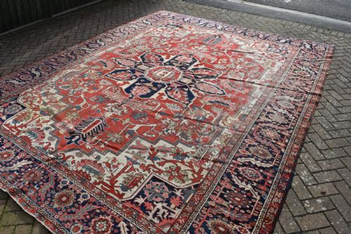 FINE ANTIQUE HERIZ ROOM SIZED COUNTRY HOUSE CARPET 385X297CM - ADDITIONAL PHOTO 1