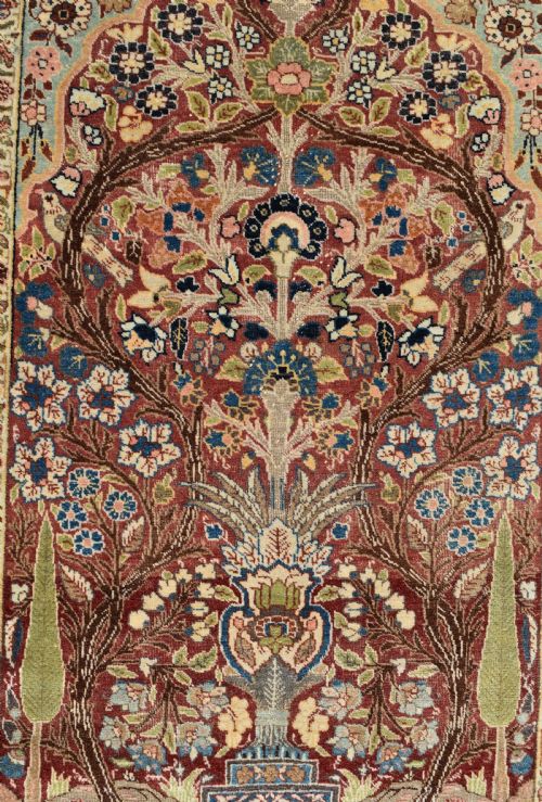 ANTIQUE TABRIZ PRAYER RUG 182X125CM - ADDITIONAL PHOTO 5