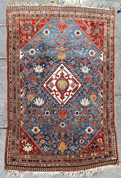 a very fine antique qasgai rug 151x101cm - CATEGORY: ANTIQUE RUGS - DATED 1890