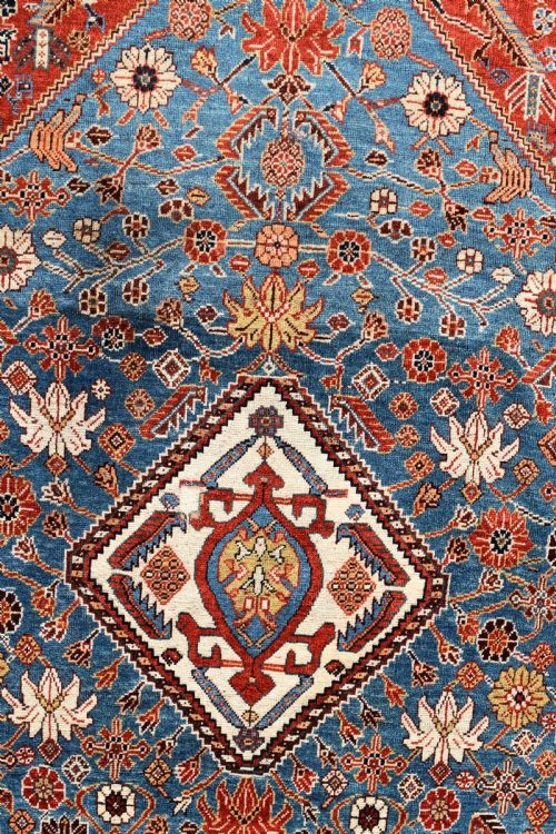 A VERY FINE ANTIQUE QASGAI RUG 151X101CM - ADDITIONAL PHOTO 1