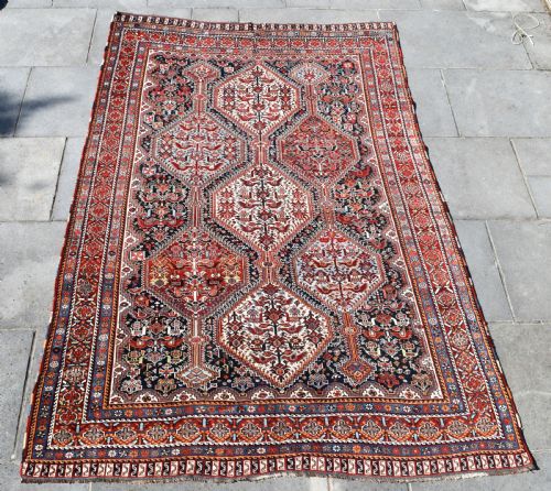 AN ANTIQUE KHAMSEH CHICKEN CARPET 297X194CM - ADDITIONAL PHOTO 1