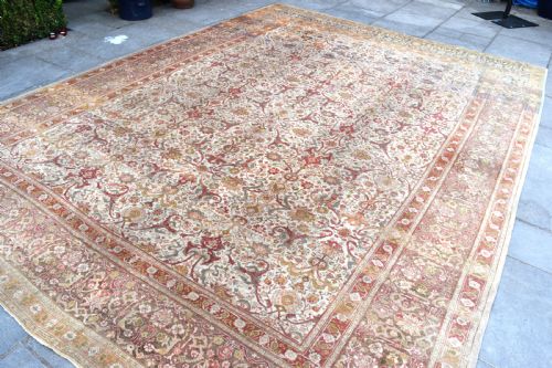 fine antique tabriz roomsize carpet 426x313cm - CATEGORY: ANTIQUE RUGS - DATED 1900