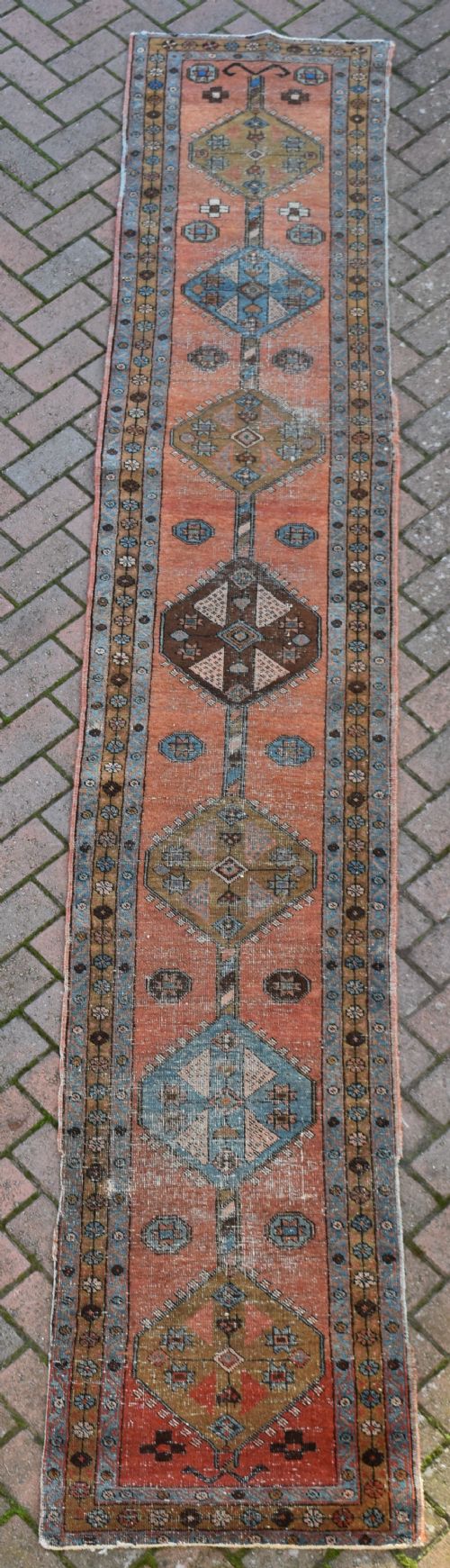 AN ANTIQUE HERIZ LONG NARROW RUNNER 361X62CM - ADDITIONAL PHOTO 3