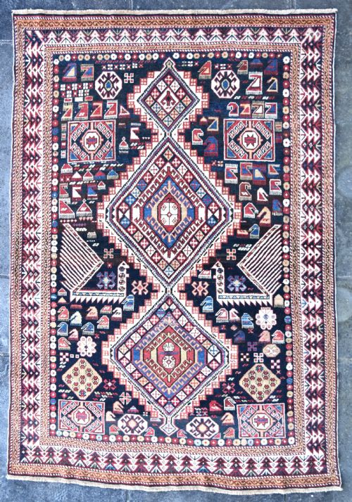 an antique caucasian shirvan rug 182x126cm - CATEGORY: ANTIQUE RUGS - DATED 1880