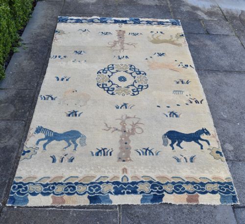 ANTIQUE CHINESE NINXIA PILLAR RUG 204X127CM - ADDITIONAL PHOTO 4