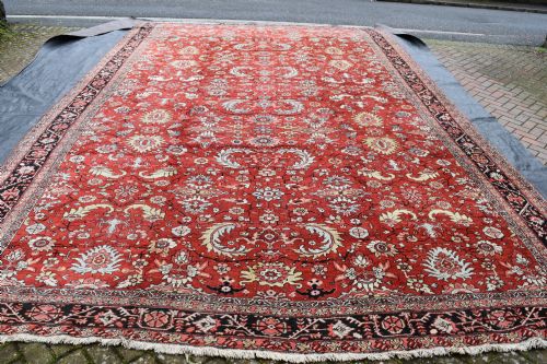 very large antique heriz carpet 575x369cm - CATEGORY: ANTIQUE RUGS - DATED 1890