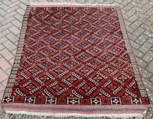 a very fine kizyl ayak ensi or tent door from turkmenistan 166x128 cm - CATEGORY: ANTIQUE RUGS - DATED 1880