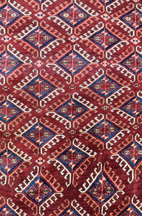 A VERY FINE KIZYL AYAK ENSI OR TENT DOOR FROM TURKMENISTAN 166X128 CM - ADDITIONAL PHOTO 1