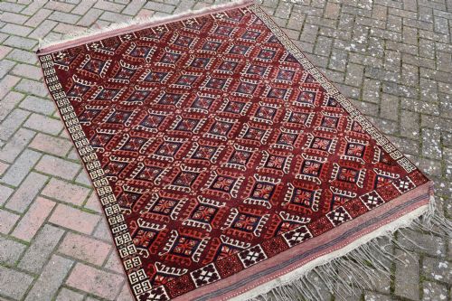 A VERY FINE KIZYL AYAK ENSI OR TENT DOOR FROM TURKMENISTAN 166X128 CM - ADDITIONAL PHOTO 2