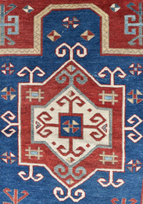 EARLY CAUCASIAN FACHRALO KAZAK PRAYER RUG 140X122 CM - ADDITIONAL PHOTO 1