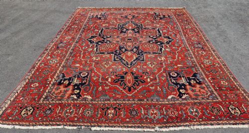 good antique karaja roomsize carpet 396x330 cm - CATEGORY: ANTIQUE RUGS - DATED 1880
