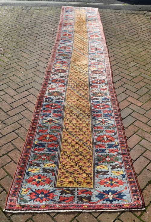 antique kurdish long narrow country house runner 503x89 cm - CATEGORY: ANTIQUE RUGS - DATED 1890