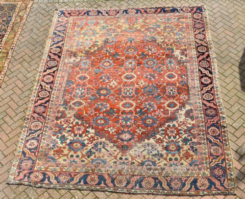 antique heriz carpet with allover flowers 377x288 cm - CATEGORY: ANTIQUE RUGS - DATED 1900