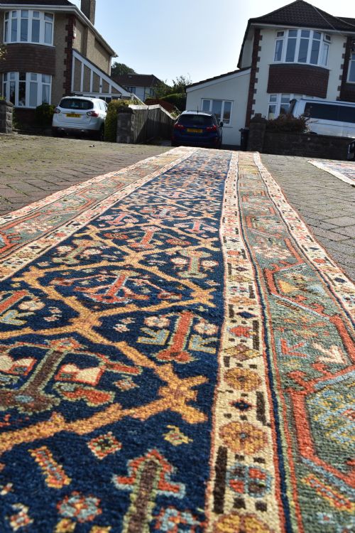 A VERY LONG NARROW ANTIQUE RUNNER 540X96 CM - ADDITIONAL PHOTO 7