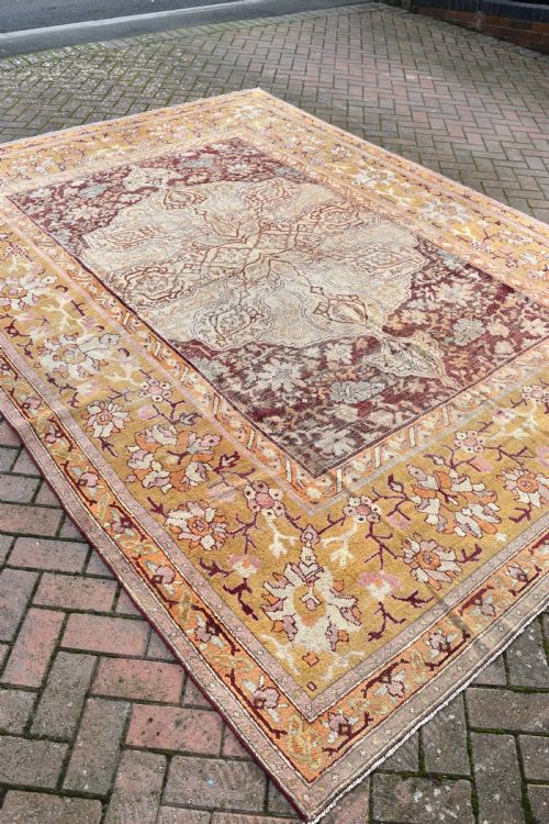 AN ANTIQUE FESENEH COUNTRY HOUSE CARPET 343X253CM - ADDITIONAL PHOTO 3