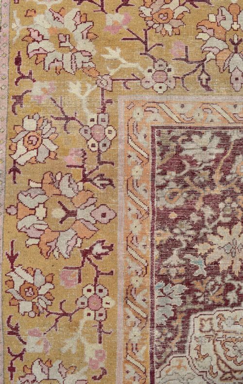 AN ANTIQUE FESENEH COUNTRY HOUSE CARPET 343X253CM - ADDITIONAL PHOTO 5